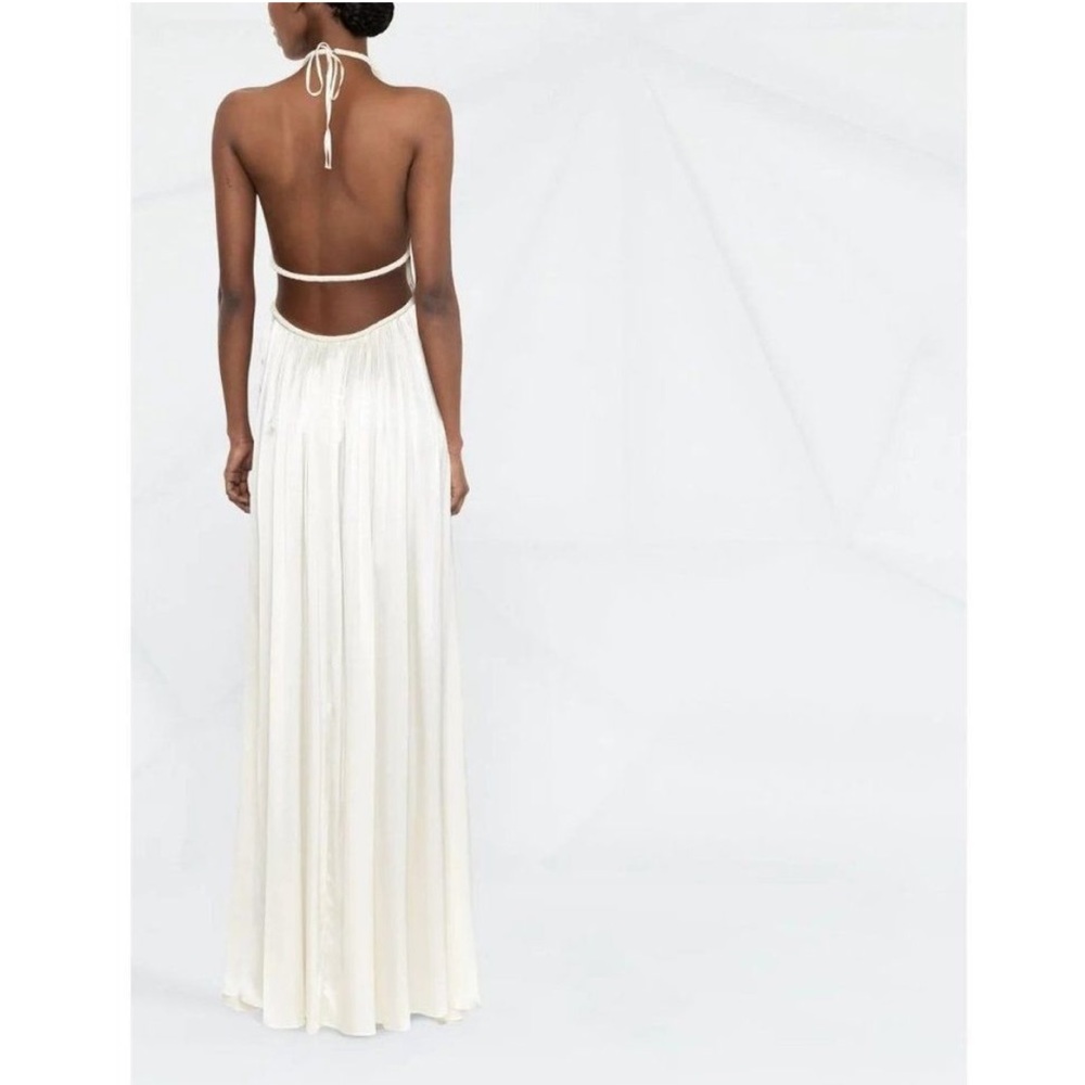 Cult Gaia open back silk gown in off white - Picture 3 of 5